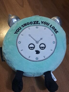 Plush Alarm Clock Stuffed Toy - Mint Green